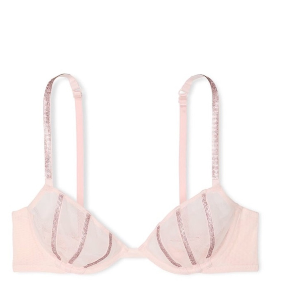 Victoria's Secret Pink Sheer Shine VERY SEXY low cut Demi bonnet